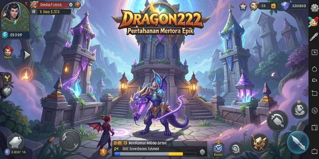 Screenshot gameplay Tower Defense DRAGON222 yang mendebarkan.