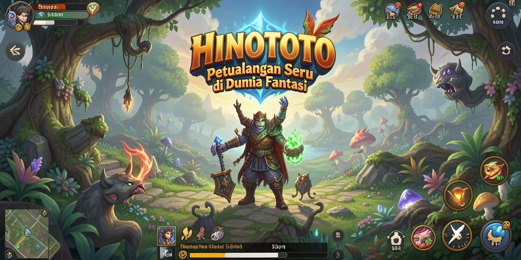 Tampilan gameplay HINOTOTO yang menyuguhkan petualangan epik.