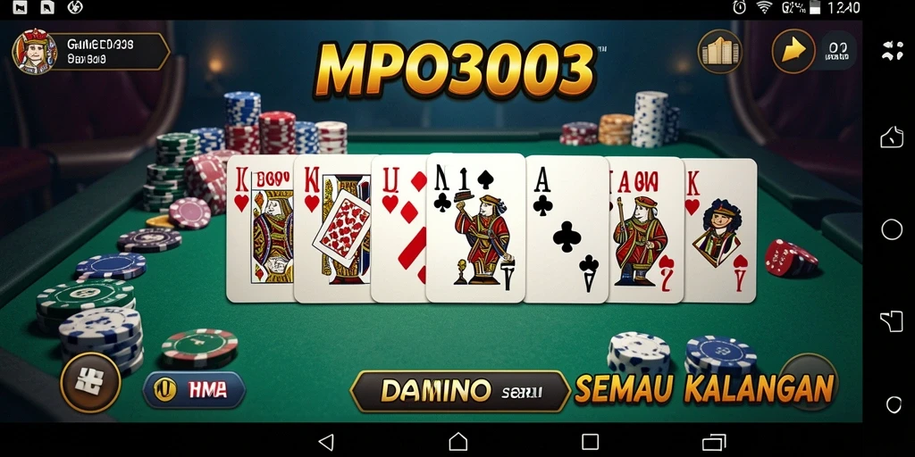 Tampilan gameplay seru dalam aplikasi MPO303 yang menampilkan Domino.