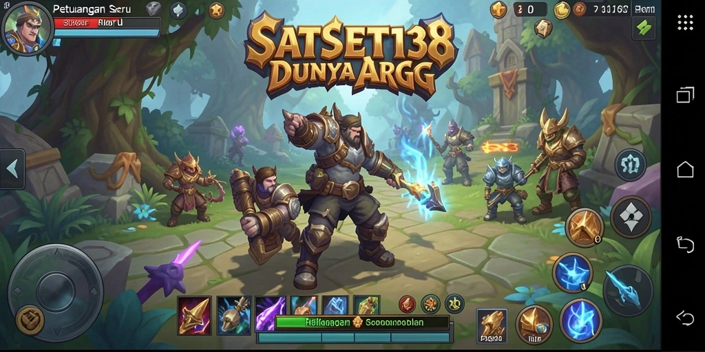 Tangkapan layar utama SATSET138 menampilkan pertarungan epik dalam dunia ARPG.