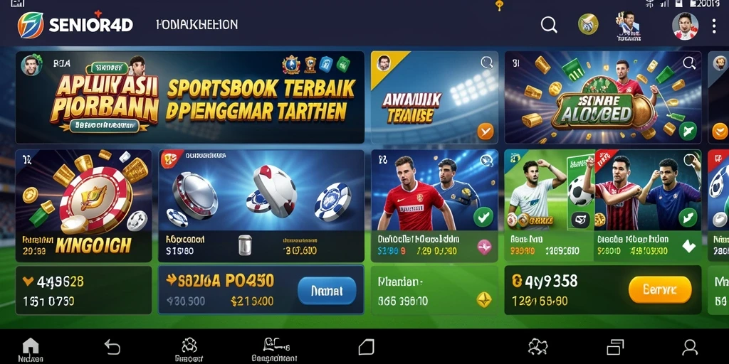 Tampilan gameplay Sportsbook yang menarik dan modern.