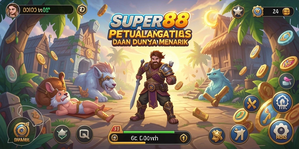 Screenshot gameplay <strong>SUPER88</strong> menampilkan petualangan yang seru dan menantang.