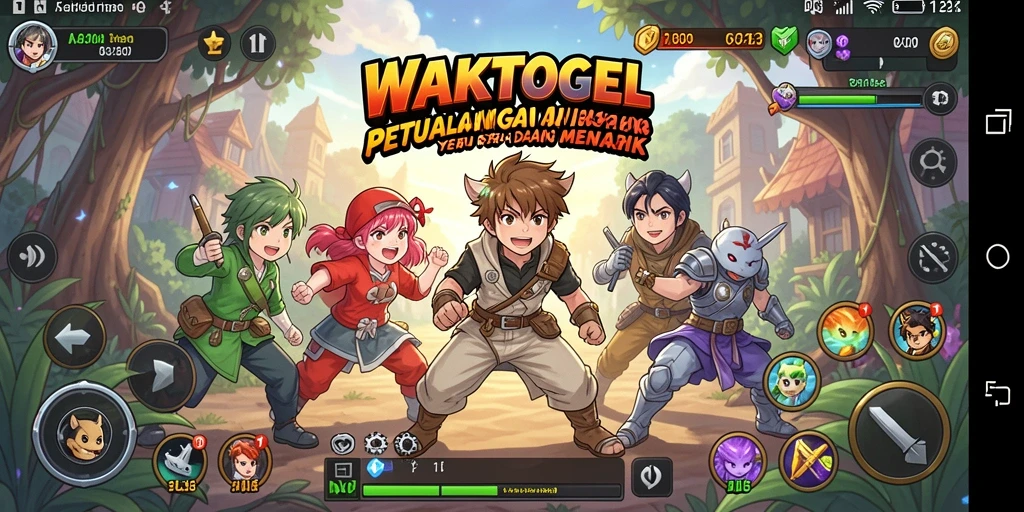 Tampilan gameplay WAKTOGEL yang menakjubkan dan berwarna-warni.