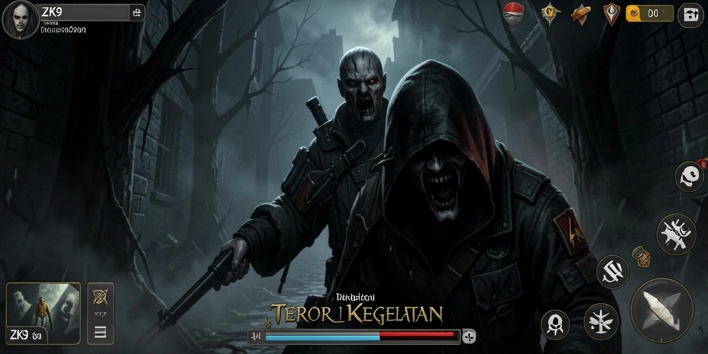 Gameplay ZK9 yang menyeramkan dengan makhluk kegelapan.